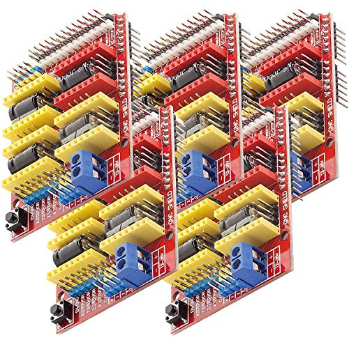AZDelivery 5x CNC Shield V3 Development board für A4988 Schrittmotor Treiber Stepper für 3D Drucker kompatibel mit Arduino UNO R3 inklusive E-Book!