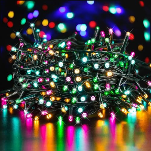 GlobaLink Christmas String Lights, Multicolor 20M/66FT 200LEDs Christmas Lights Outdoor, IP44 Waterproof Xmas Fairy Lights with 8 Lighting Modes for Xmas Decoration Indoor Outside Wedding Garden