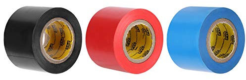 Electrical Insulation Tape 4 PCS Air Conditioning Roll Electric Equipment Waterproof Accessories 44mm Adhesive PVC Tapes(Black)