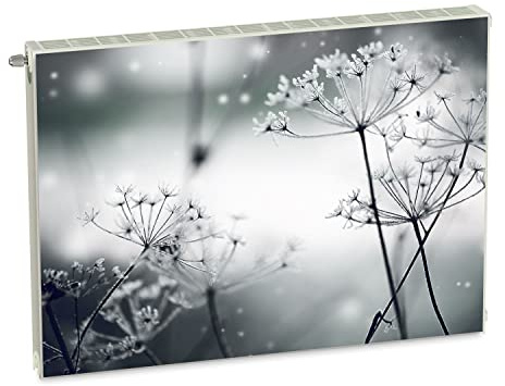 Magnet Heizkörperverkleidung Heizkörperabdeckung Grau Pusteblume 80x60 cm Heizung Abdeckung Verkleidung Magnetische Abdeckmatte Kühlschrank aus Einem Flexiblen Magneten Digitaler Aufdruck