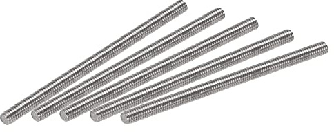 sourcing map 5 Stück M4 x 80 mm Vollgewindestange 304 Edelstahl Rechtsgewinde, M4-0.7 Gewindesteigung