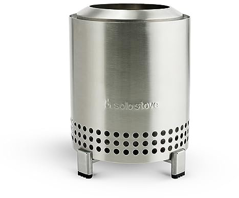 Solo Stove Mesa Table Fire Pit with Stand | Low Smoke Mini Fire for City and Suburbs, Pellet or Wood, Safe Stainless Steel with Travel Bag, 17.5 x 13 cm, 635 g