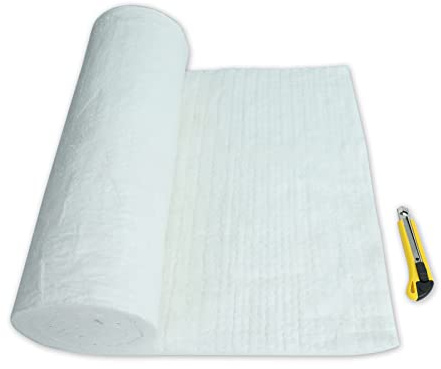 BACLAUGH 1x16x48,2400F Ceramic Fiber Fireproof Insulation Blanket, Applicable to Furnace, forging, kiln and Stove