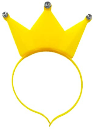 BF Souvenirs 1x LED corona lampeggiante e luminoso, principessa, re, festa, carnevale, compleanno, festa di carnevale, feste di compleanno per bambini, musica concerto (giallo)