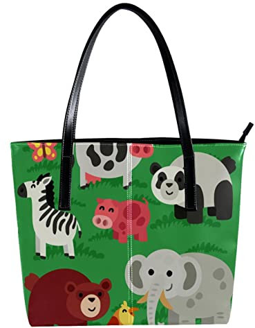 Schultertasche, leicht, lässig, Schultasche, Lehrertasche, Handtasche, Geldbörse, grünes Tier, Mehrfarbig