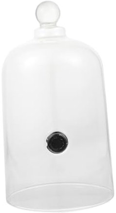 HEMOTON Cloche Fumoir en Verre Blanc, Couvercle Alimentaire Léger et Protecteur pour Plat à Grignoter, Adapté Four Micro-Ondes Cuisine