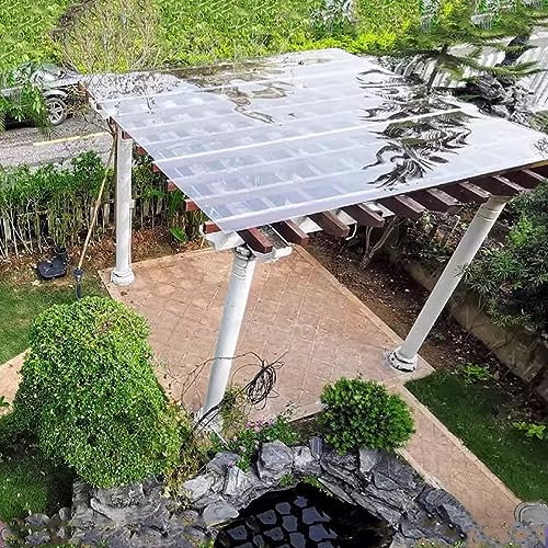 XINGWANGG Placas de Policarbonato Transparentes,Paneles para Tejado,Impermeable y Prueba de Lluvia,Planchas Resistente a los UV para Techo Cobertizo Exterior,con Tornillos,Personalizable (0.6x1m)