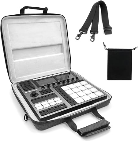 Musiin Étui de Transport en Velours Compatible avec Le boîtier Native Instruments Maschine+ et Le contrôleur de Batterie NI MK3. Housse en Velours pour Appareil analogique (Gris)
