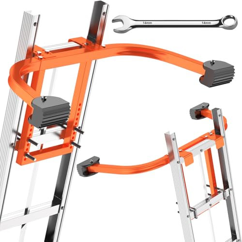 Leiterstabilisator, [Schwerlast] Leiterstabilisator-Zubehör mit Flügelspannweite/Wandverlängerung – Sichere und stabile Leiter-Abstandsarme für Dachrinnen mit rutschfestem Gummi-Bodenpolster