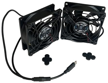 Coolerguys Dual 80x80x25mm USB-C Fans with Grills CG08025L05B2-C