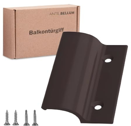 Ante bellum Balkontürgriff – Strapazierfähig Türgriff für Außen mit Abdeckkappe, Wetterbeständig, Aluminiumgriff für Balkon-, Terrassen- und Fliegengittertüren, Einfache Montage (RAL 8019)