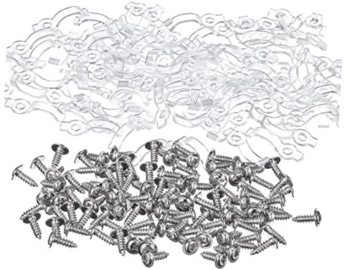 UPKOCH 100stücke Befestigungsclips Für Lichtleisten Montagehalterungen Mit Schrauben Transparent Geeignet Für Led-lichtbänder Installieren
