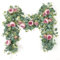 SOMYTING 2Pcs 13.1FT Artificial Eucalyptus Flower Garland with Fake Rose Flower Vine Seeded Eucalyptus Leaves Greenery Garland for Wedding Table Backdrop Party Centerpiece Room Decor (Vintage Pink)