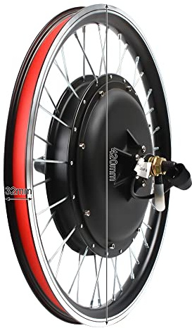 Queeucaer Kit di conversione per bicicletta elettrica, 20 pollici, 5 magnetici 48 V, 1000 W, ruota posteriore