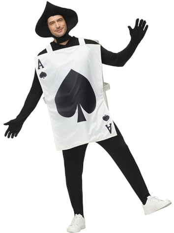 Zhongkaihua Queen & Poker Guard Rollenspiel Outfit Pik Ass und Herz-Ass Spielkarten Cosplay Kostüm Familienspiel Party Verkleidung Lustige Halloween Kostüm Geschenke