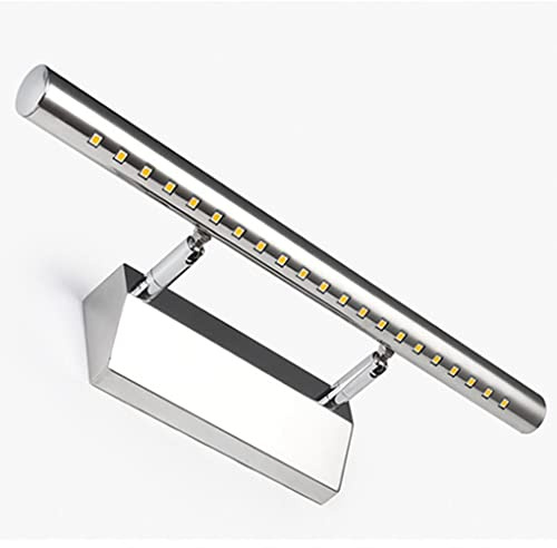 SSNCcNC LED Spiegelleuchte mit schalter 40cm Badezimmerlampe Badleuchte 5W Kaltweiß 6000k Wasserdicht 180° Einstellbar Edelstahl Spiegellampe Badzimmer Wandleuchte Badlampe Make-up Light