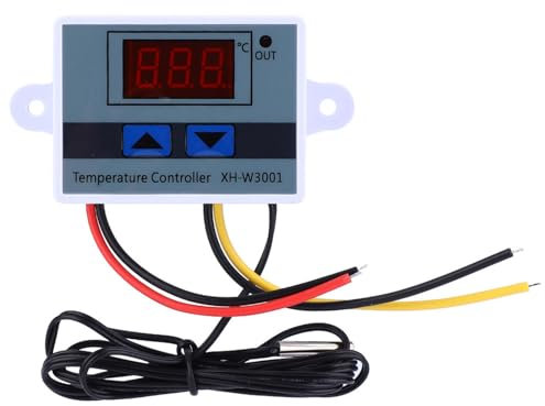 Digitaler Temperaturregler, DC 12V 120W Thermostatschalter Thermostatregler mit Wasserdichter Sensorsonde für Inkubator, Gerätekoffer, HVAC-Systeme