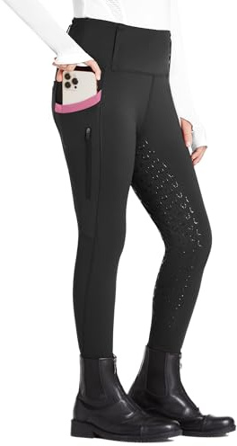 FitsT4 Sports Pantalones de equitación para niñas Leggings de equitación Revestimiento Completo de Silicona Pantalones de equitación de Cintura Alta