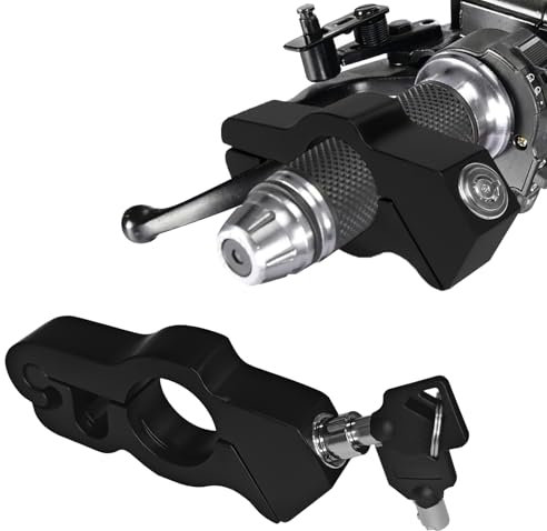 Pvotawp Motorrad-Schlösser, Diebstahlschutz, robustes Fahrrad-Lenkerschloss, Motorrad-Alarm, Roller-Schlösser, verstellbarer Mopedgriff, Bremshebel, Sicherheits-Motorradschlösser (schwarz)