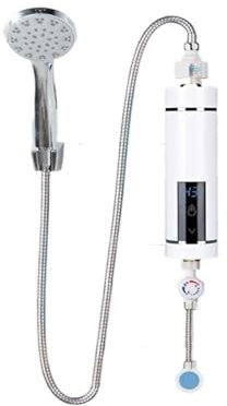 Chauffe-Eau Électrique, 5500W LED Chauffe-eau Électrique Intelligent Chaudière Instantanée Sans Réservoir Salle De Bain Ensemble De Douche Température Réglable Automatiquement,Énergétique