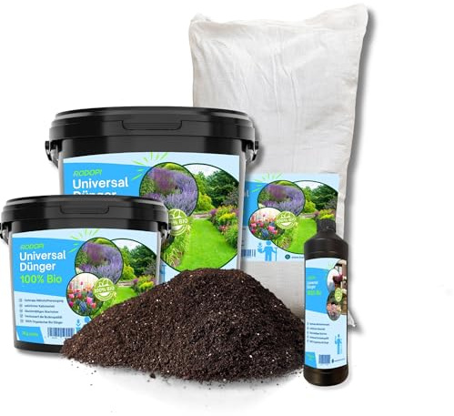 Rodopi Bio-Universaldünger Granulat – 3 Monate Langzeitwirkung – 100% pflanzlich & tierfrei – Organischer NPK-Dünger 7-3-8 mit Eisen – Für Gemüse, Zierpflanzen & Garten 3kg
