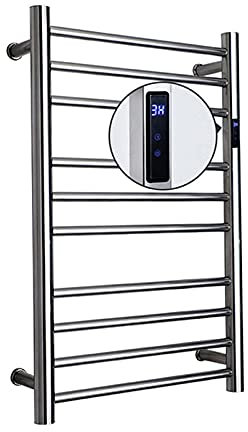 XFZJCHAP Electric Towel Warmer, 10 Electric Heated Towel Rack Wall Mount Heated Towel Rail Radiator with Timer/Temperature Control (Hardwired) (Hardwired)