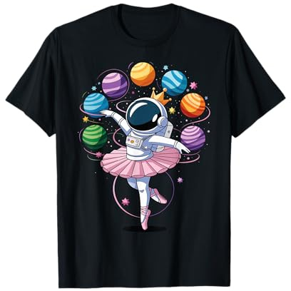Cute Ballet Girl Space Astronaut Women Girls Kids Toddler T-Shirt