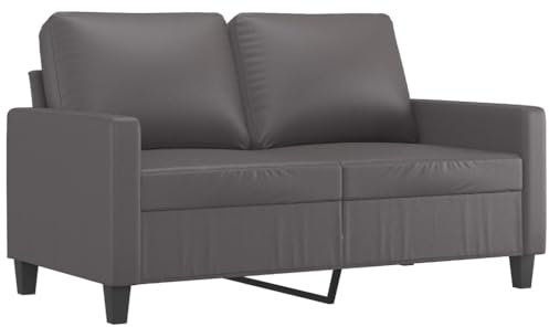 HEFZGDB 3-TLG. Sofagarnitur mit Kissen Grau Kunstleder Sitzgarnitur Wohnzimmer Couch Klein Jugendsofa Kleine Couch Jugendzimmer für Aufenthaltsraum Schlafzimmer Wohnbereich Empfangsraum