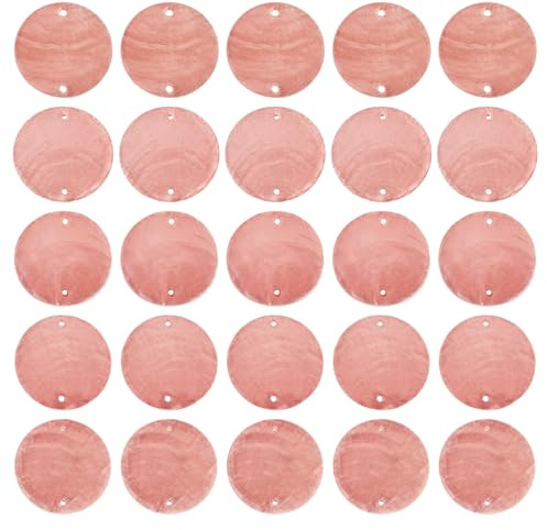 Boutigem 50Pcs Natural Capiz Shell Charms Flat Round Links Connector Shell Disc Link Charm Pendants for DIY Crafts Wind Chimes Curtain Home Decor