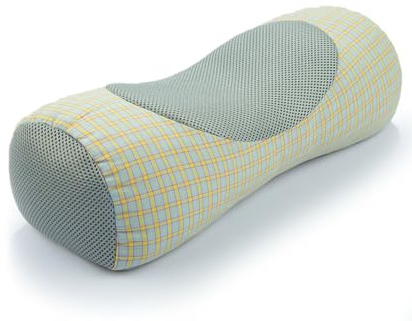 EDMILE Buckwheat Neck Roll Pillow for Sleeping, 5''x15'' Small Lumbar Roll Pillow for Stiff Pain Relief, Neck Support Back Pain Relax Bolster Pillow with Breathable Plaid Pillow Covers (Blue)