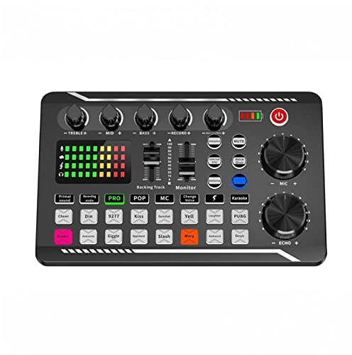 Mélangeur audio professionnel, multifonction durable et utile F998 Carte son professionnel Volume réglable USB Live Stream Adaptateur de carte audio pour ordinateur PC