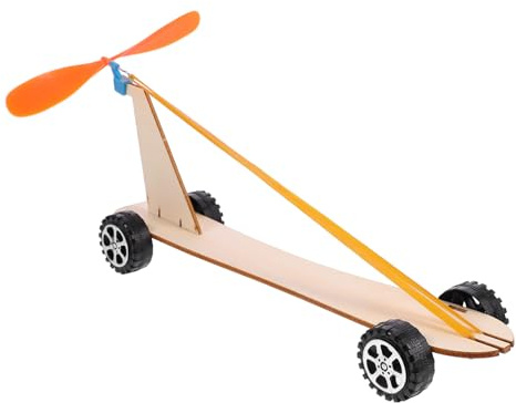 SUPVOX Wooden Wind Powered Car Toy Educational Handcraft Puzzle for Boys and Girls Science Experiment Diy Assembly 2pcs Educational Plaything for Stem Learning