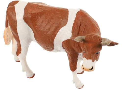ROMISBABA Figura De Vaca Realista Pequeña De Plástico, Modelo De Animales De Granja Lecheros, Decoración para Jardín, Casa De Muñecas y Obsequio, Estatua De Vaca Duradera y Detallada