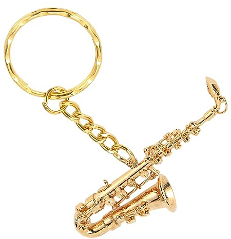 Qudinip Porte-clés de Saxophone, Porte-clés Pendentif de Saxophone Miniature en Laiton avec un Design Réaliste simulé, pour les Musiciens Amateurs de Musique à L'occasion des