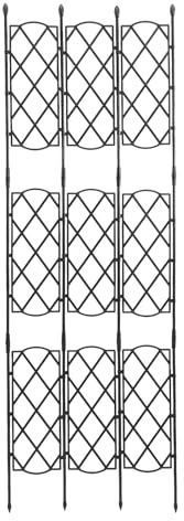 CLISPEED Treillis Végétal en Métal Réglable 465-135 CM Noir – Support pour Plantes Grimpantes et Tuteur de Jardin Extérieur pour Rosiers Pois et Fleurs Grimpantes