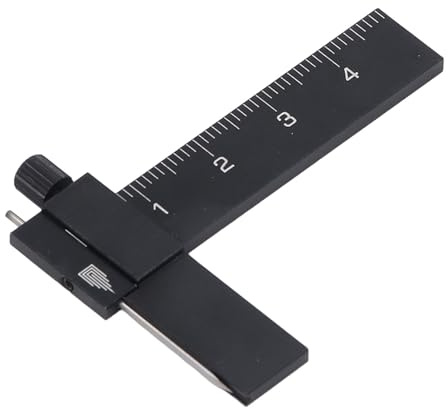 Bewinner Modelo de Trazador Paralelo Equidistante, Regla de Trazado Isométrica Ajustable con Cuerpo de Aleación de Aluminio y Aguja de Acero para Herramientas para Tareas de Grabado Precisas (BLACK)
