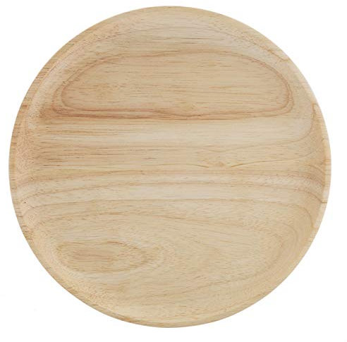 Bandeja Circular de Madera, Bandeja Redonda para Servir Plato Decorativo Natural Pequeño para Mesa de café, Servir té Café Desayuno Aperitivos Cena en la Cama Platos de Frutas Plato de Ensalada