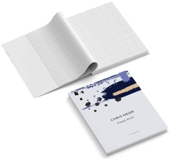 easyprint Notizbuch personalisiert mit Name/Wunschtext/Firma | Streifen & Punkte | 201 x 297 mm | DIN A4 | Hardcover | 128-seitig | Papier 100 g/m² | kariert | Notizblock | Aufzeichnungen (Blau)