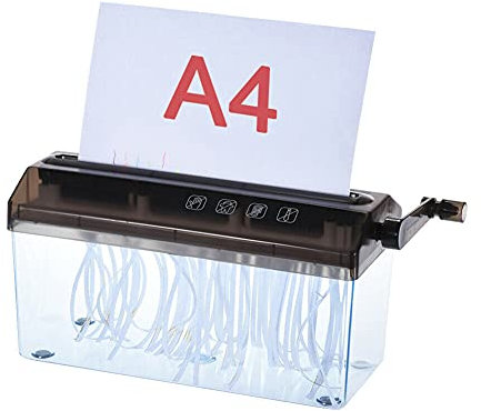 A4 Papierzerkleinerer, Handgemacht Geschreddertes Papier, manueller Aktenvernichter, Papierschredder Aktenvernichter, Mini-Aktenvernichter (Black)