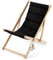 KADAX Sedia a sdraio, da spiaggia, in legno, fino a 120 kg, sedia a sdraio in legno di faggio, sedie pieghevoli in legno, sdraio pieghevole per spiaggia (con poggiatesta, nero)