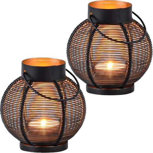 2er Set Skandinavischer Teelichthalter Sandor modern aus Metall 12 cm