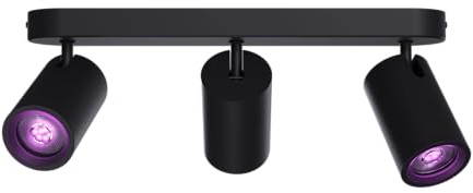 CALEX Smart LED Deckenstrahler, 3-flammig oval, schwenkbar, RGB-Farben & kalt- bis warmweiß Licht, dimmbar, WLAN App- & Sprachsteuerung, Schwarz