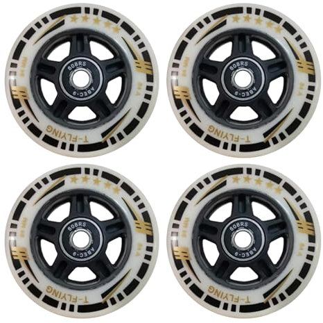 ANWEALTH Inline Skate Rollen Indoor/Outdoor Rollschuh Räder 4er Pack mit Lagern 84A Rollschuhräder 84mm Rollschuhrad Ersatz