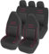 Upgrade4cars Fundas Asientos Coche con Reposacabezas Incorporado Universales Negro Rosa | Cubre Universal | Protector de Asiento Delantero para Delantero y Trasero