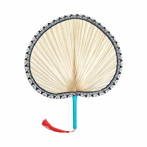 Ventaglio in foglia di palma naturale con nappa, piccolo ventilatore con palma secca, decorazione rustica da parete per matrimoni estivi, feste, matrimoni, decorazioni da parete in stile bohémien (S