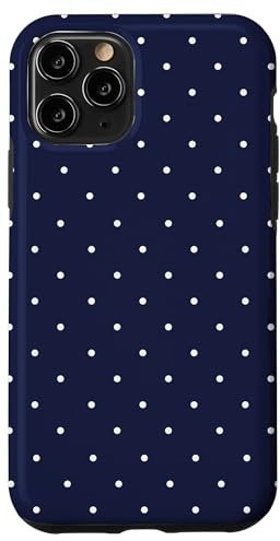 Navy Blue Polka Dots Aesthetic Polkadots Minimalist Women Hülle für iPhone 11 Pro