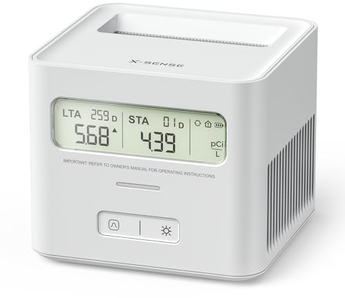 X-Sense Radon Detector for Home, Easy to Use, Zero Lab Fees, No Installation Required, Continuous Monitoring with Clear LCD Screen