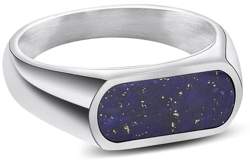 Arkai by Trendhim Siegelring Herren | Sigelring aus Edelstahl mit Naturstein | Dänisches Design | Ausdrucksstarker Männerschmuck für Alltag & Anlass