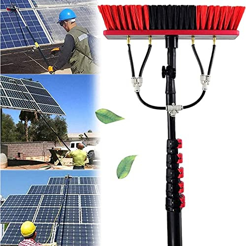 GZHENOZ Asta per la Pulizia dei vetri, Strumento per la Pulizia dei Pannelli fotovoltaici, Spazzola Multiuso con spruzzatore d'Acqua, pulitore Estensibile per Il Lavaggio dei Vet