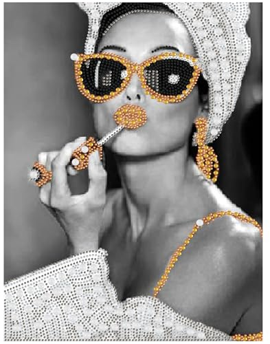 KUFWKEY Woman Diamond Art Kit for Beginners,Partial Diamond Painting Kits for Adults,5D Special Shape Diamond Art Painting,DIY Diamond dots,Mosaic Crafts for Adults,Bathroom Decor,11.81x15.7 inch